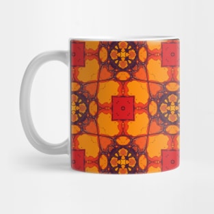 Orange Boxes on Light Orange Background with Mauve Shapes - WelshDesignsTP005 Mug